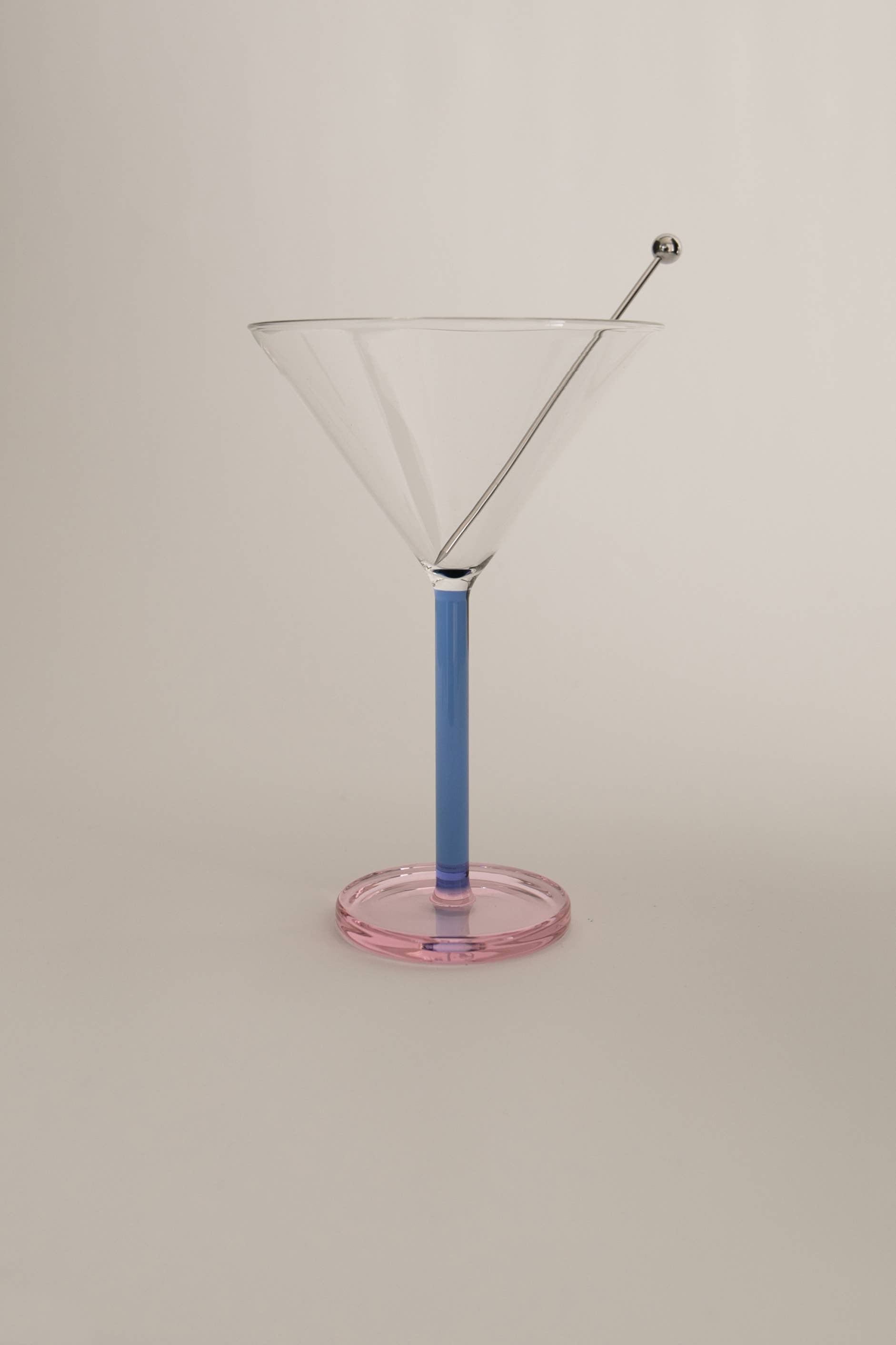 Two-Tone Cocktail Glass Pair Blue and Pink - Image 2