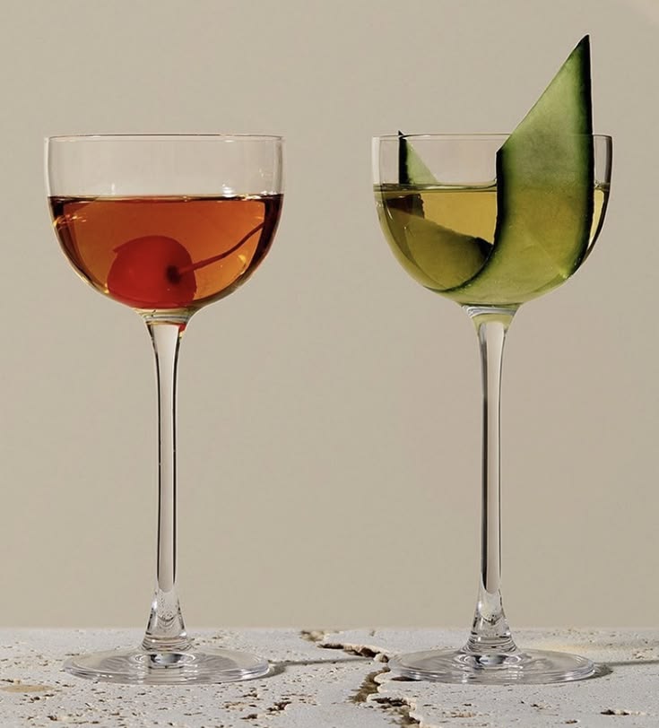 Modern drinking glasses
