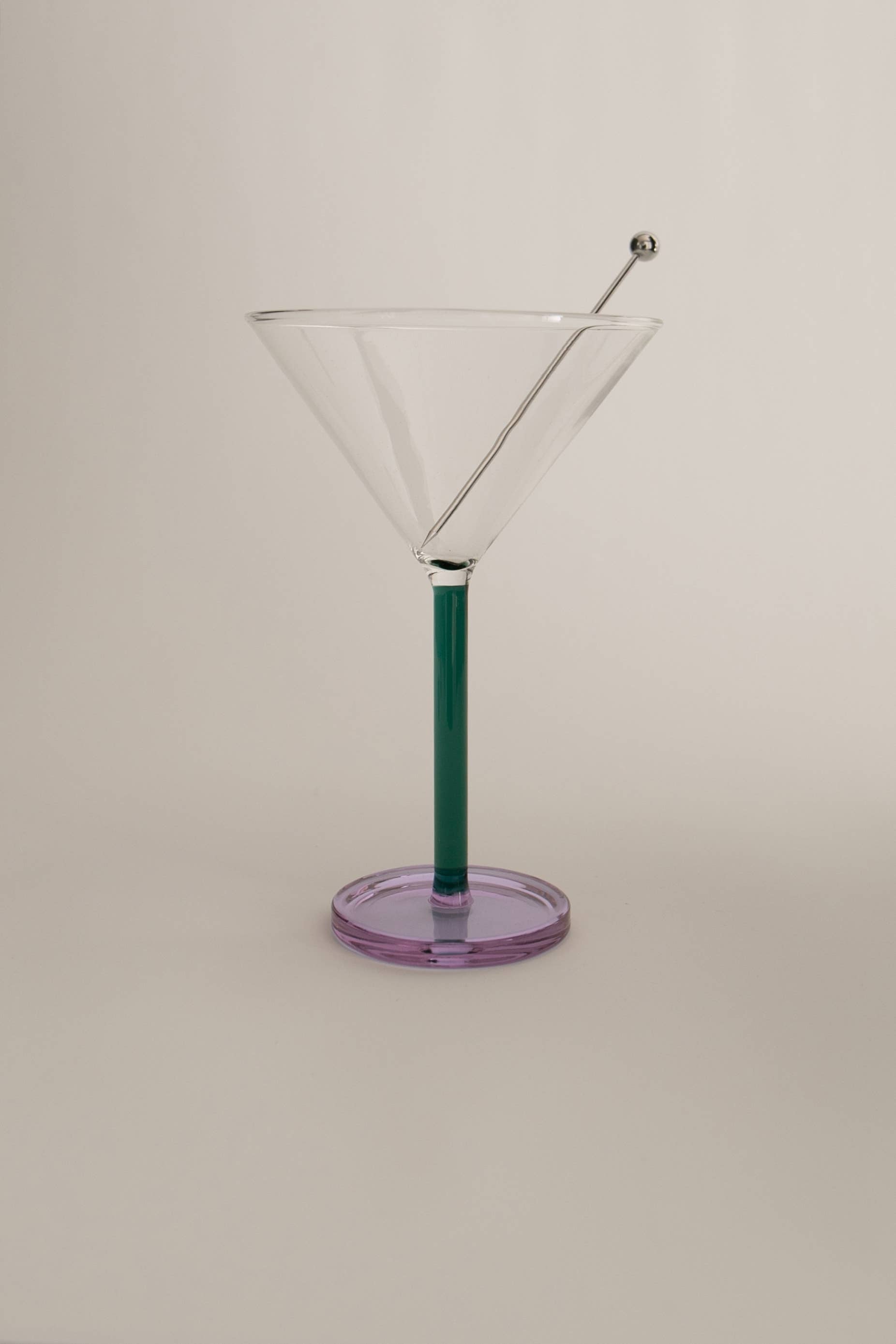 Two-Tone Cocktail Glass Pair Lilac and Amber - Image 4