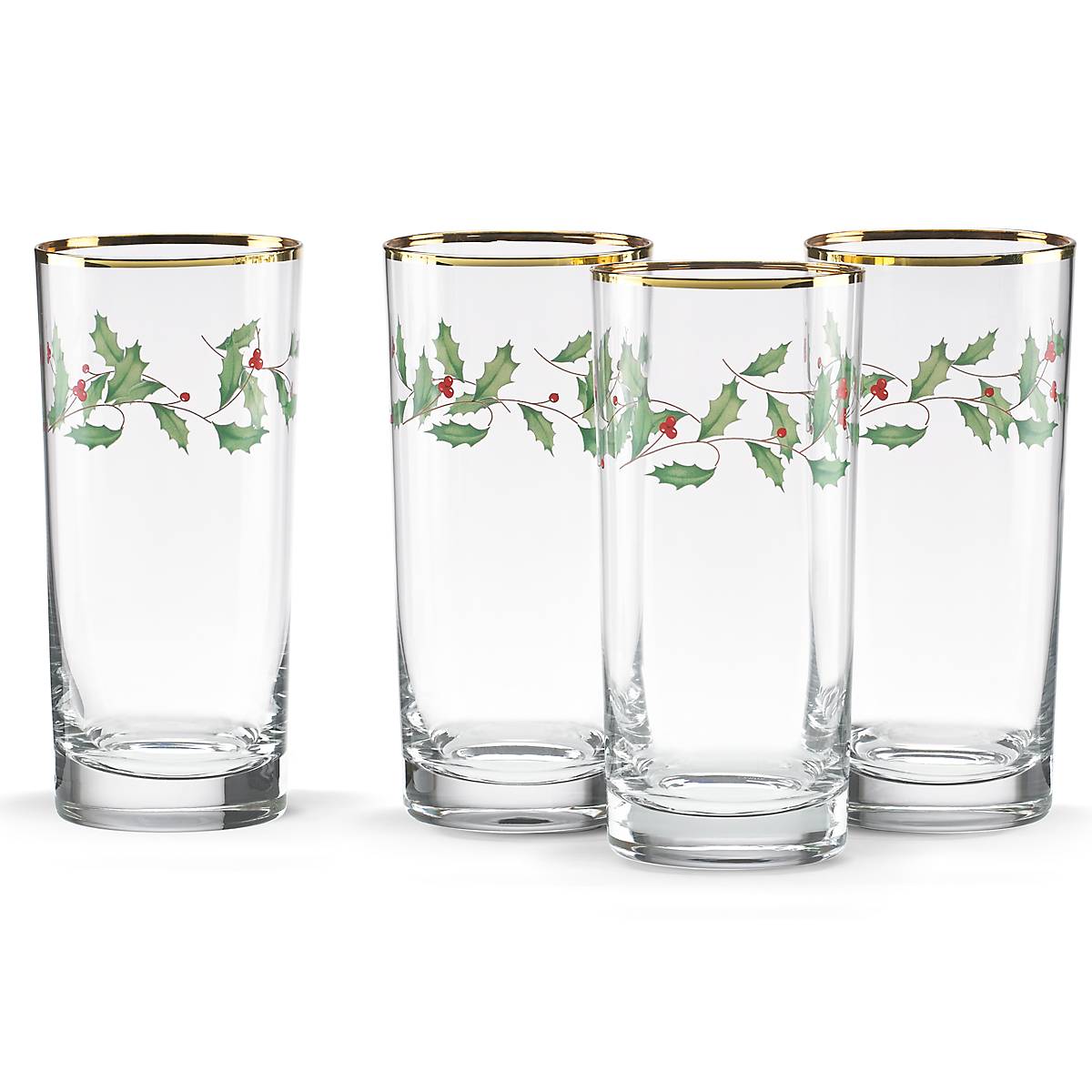 Holly Pattern Highball Glasses Set of 4 - Image 2