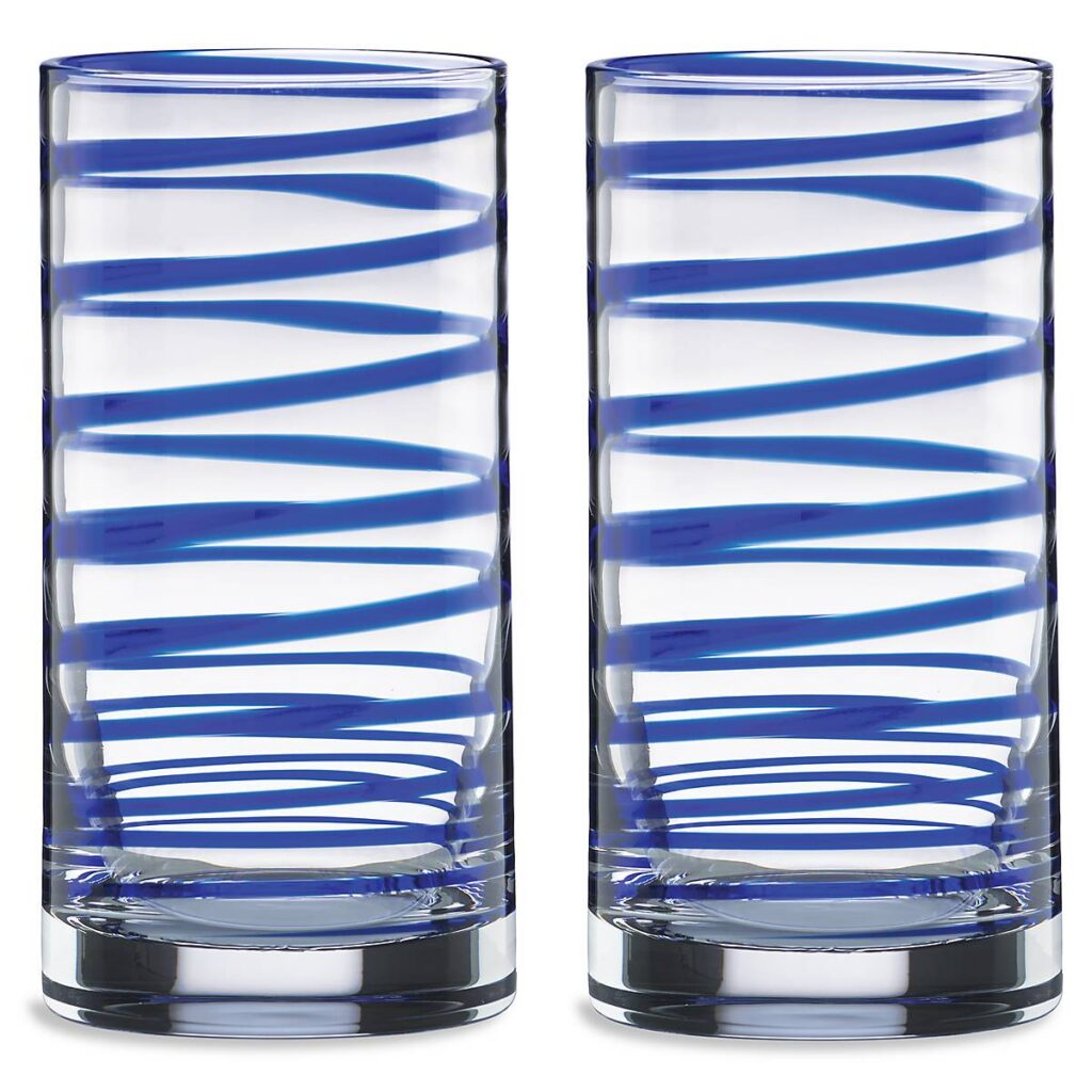 Modern Stripe Highball Glasses Set of 2