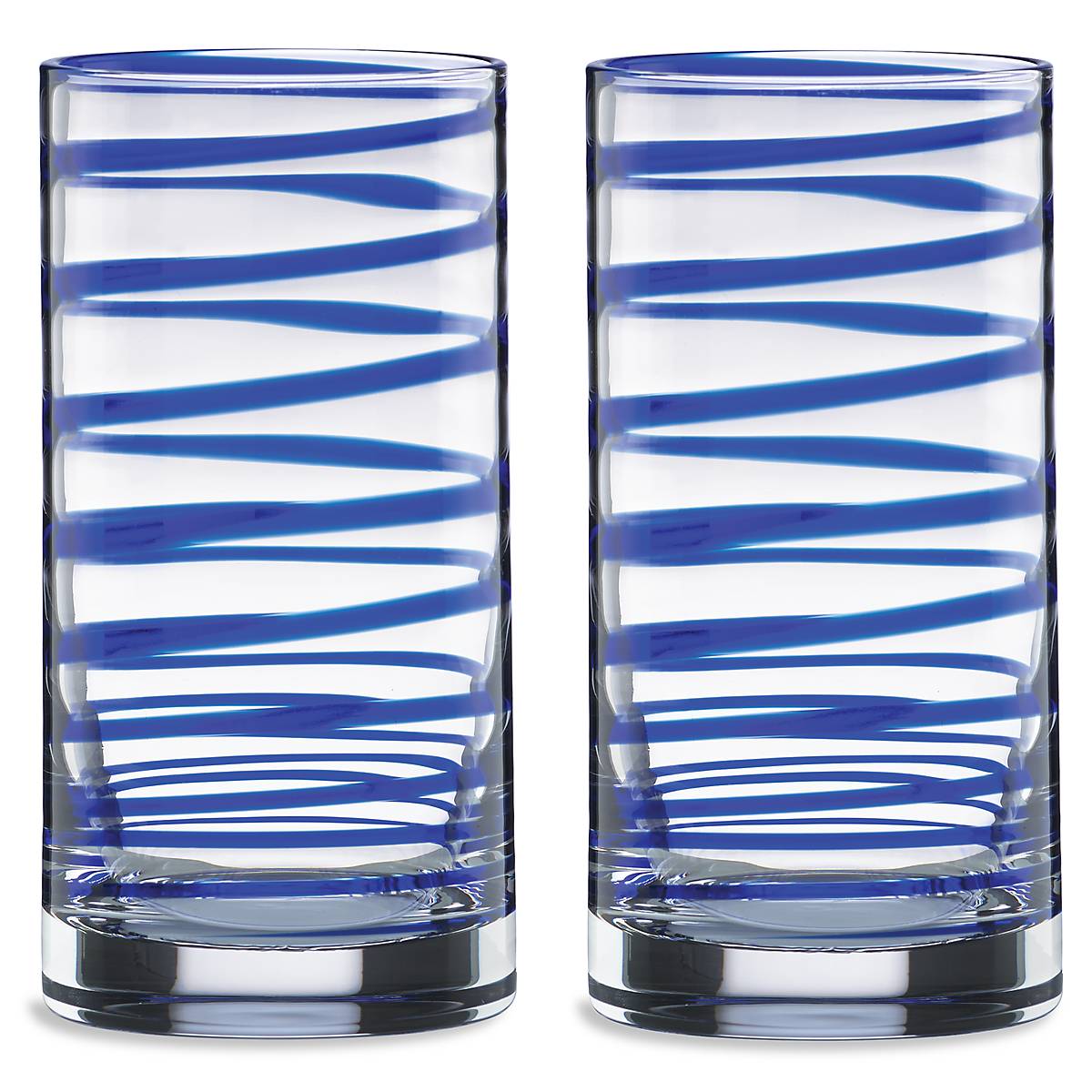 Modern Stripe Highball Glasses Set of 2