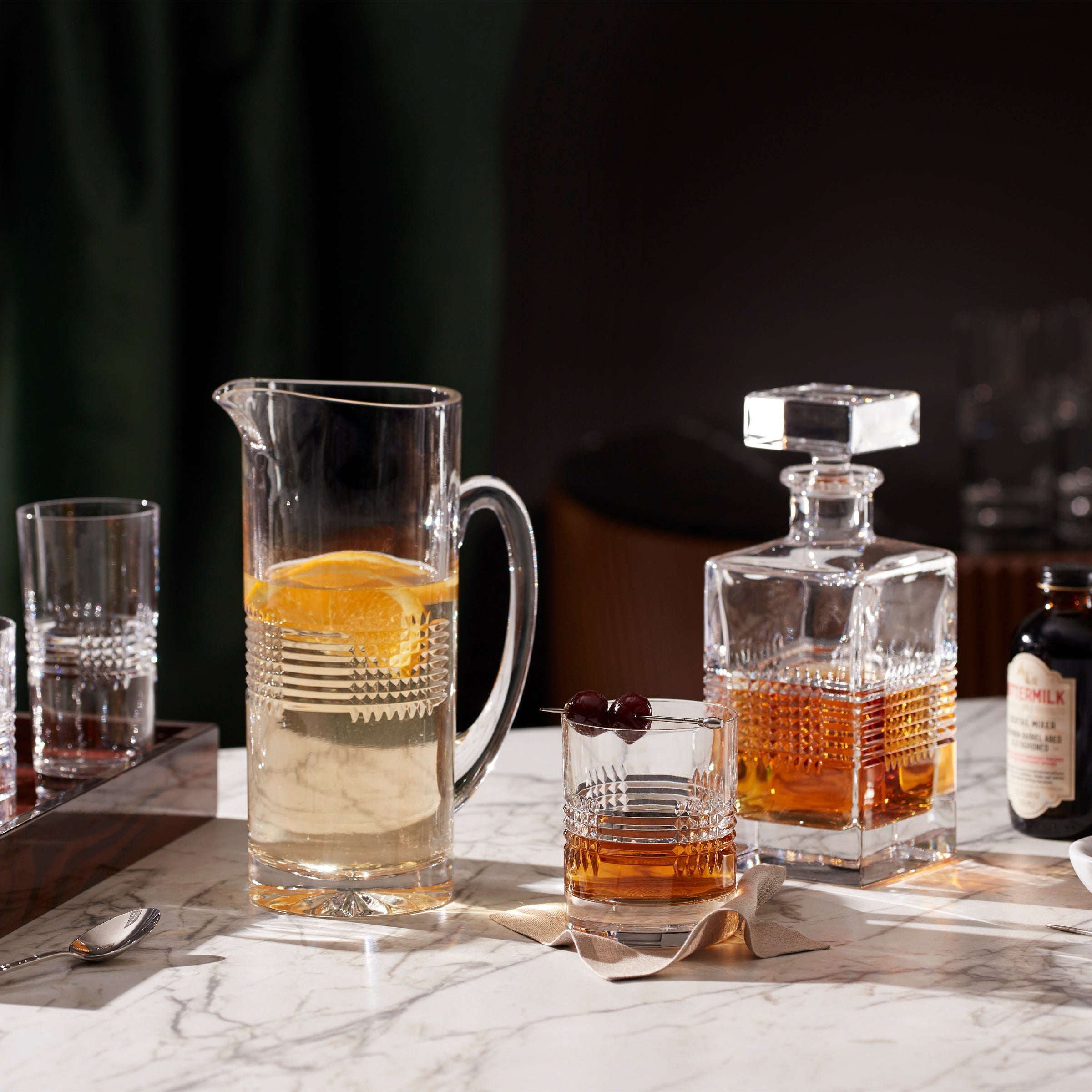 Crosshatch Glass Lowball Glasses Set of 4 - Image 3