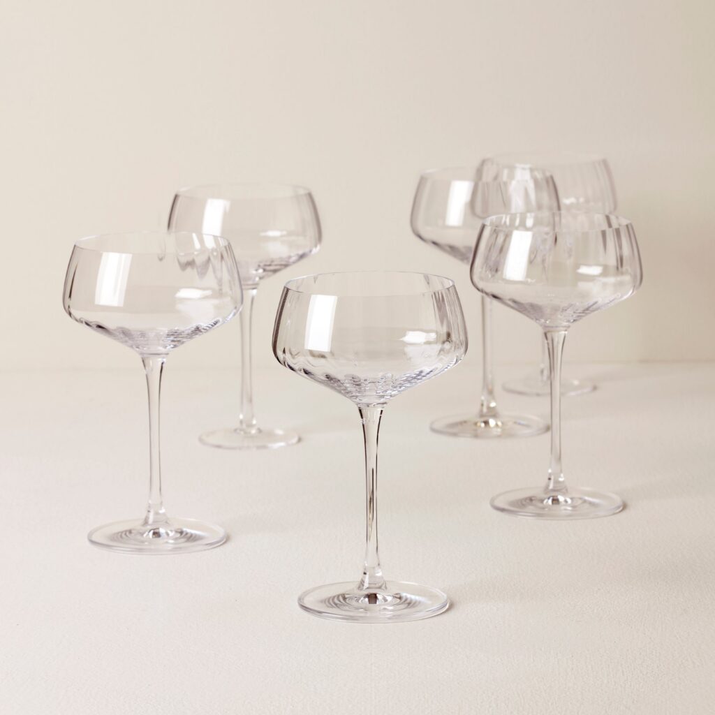 Angled Optic Coupe Glasses Set of 6