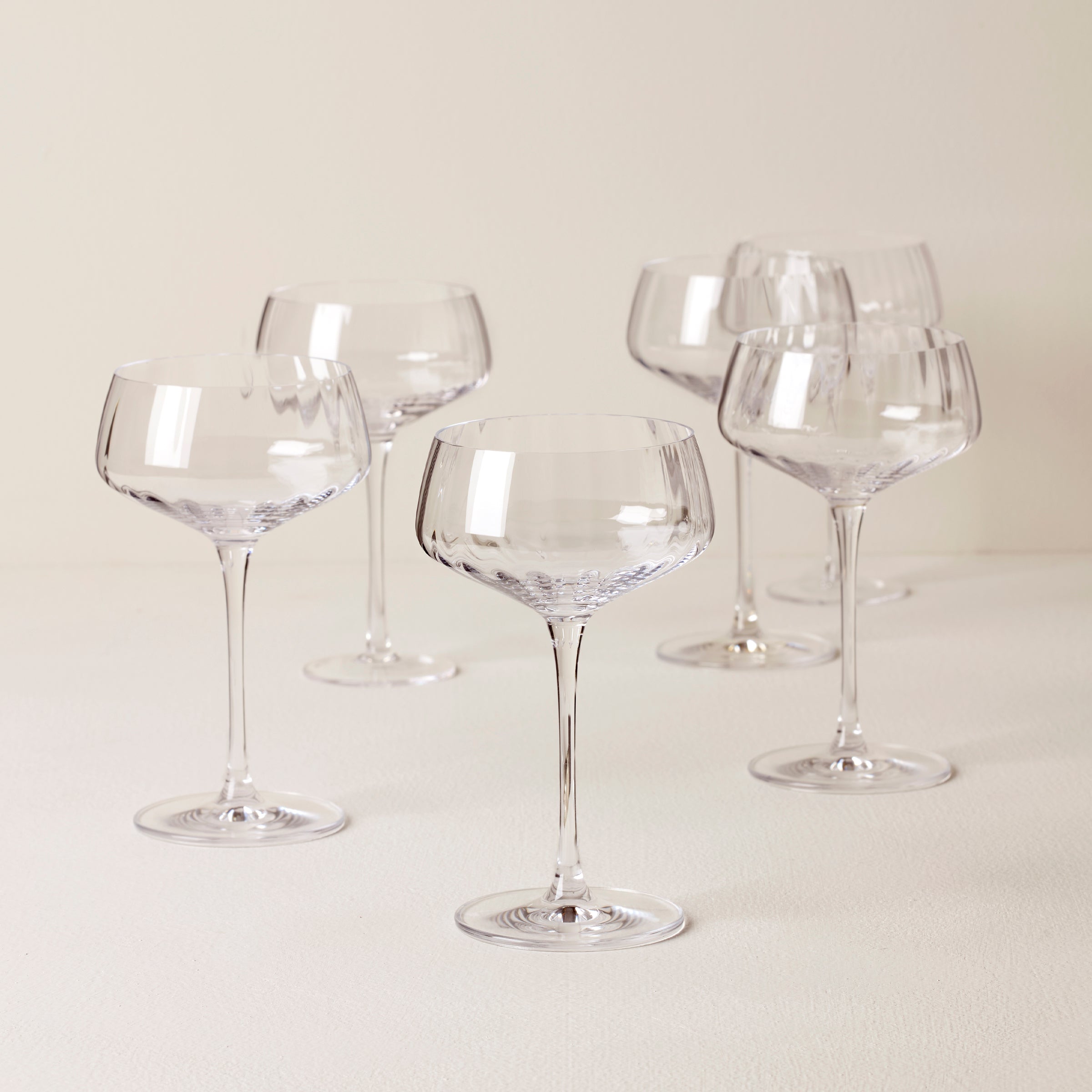 Angled Optic Coupe Glasses Set of 6