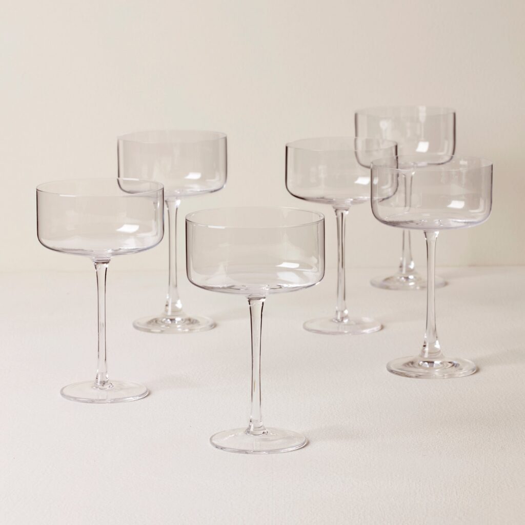 Straight-Edge Coupe Glasses Set of 6