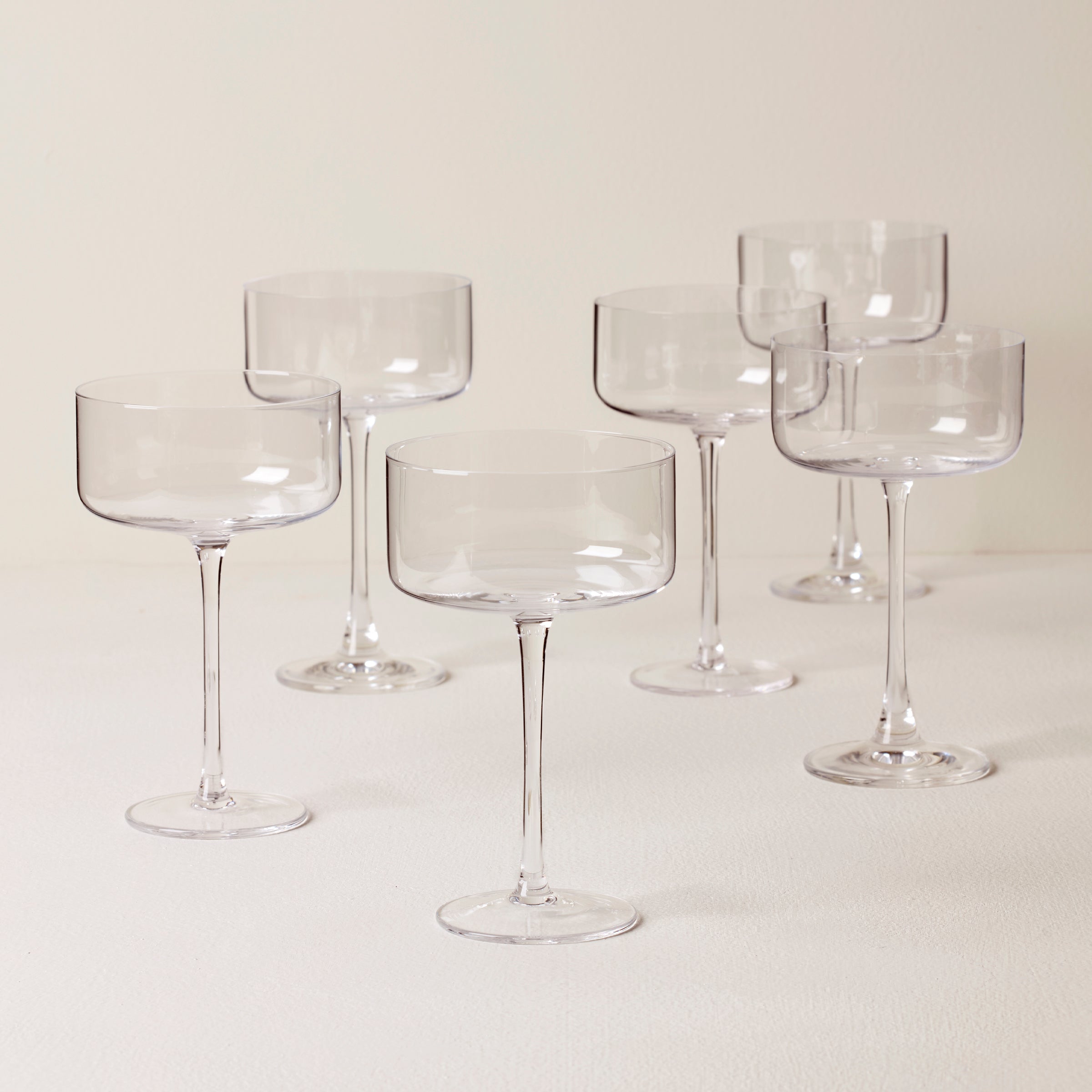 Straight-Edge Coupe Glasses Set of 6