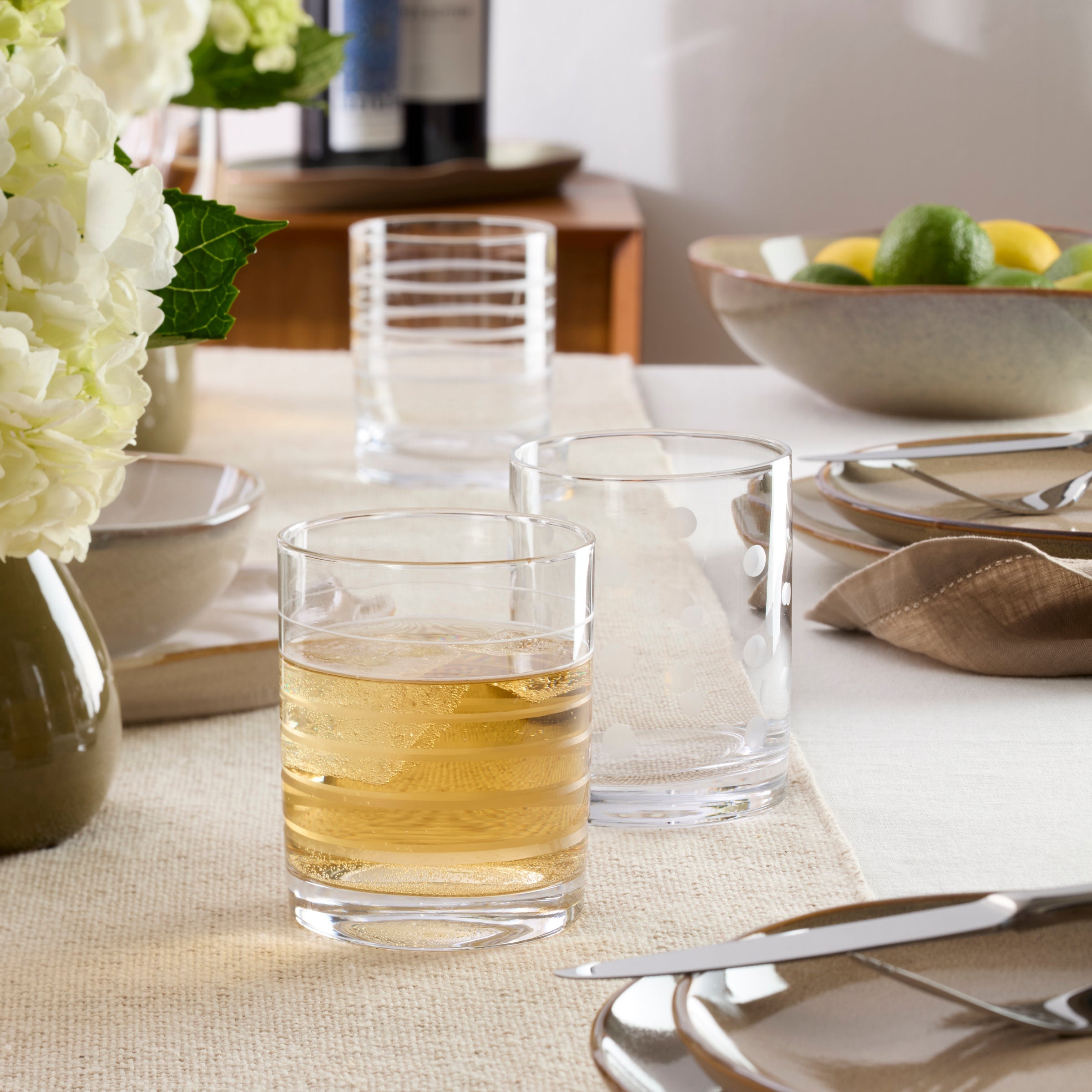 Etched Dot & Swirl Lowball Glasses Set of 4 - Image 3