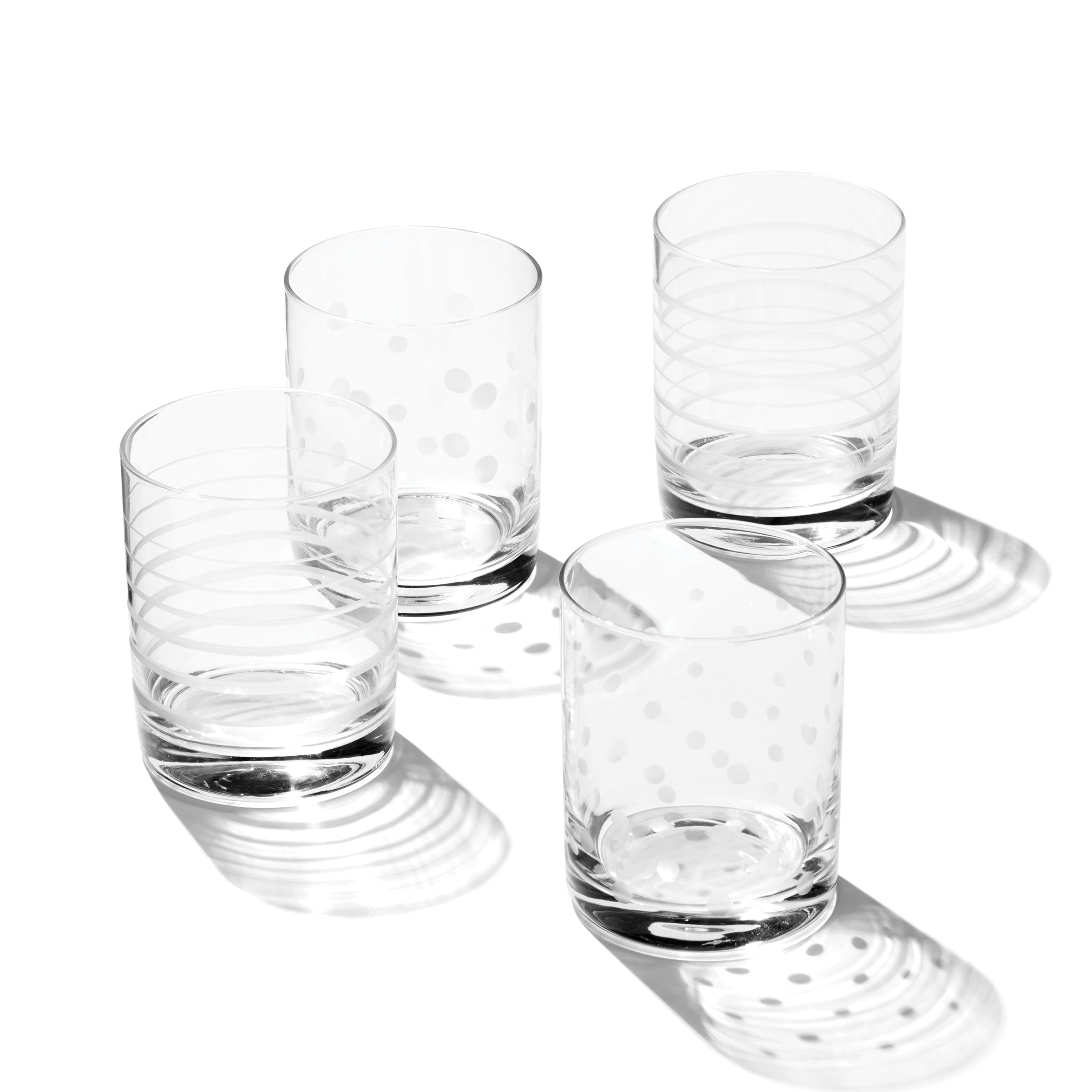 Etched Dot & Swirl Lowball Glasses Set of 4 - Image 2