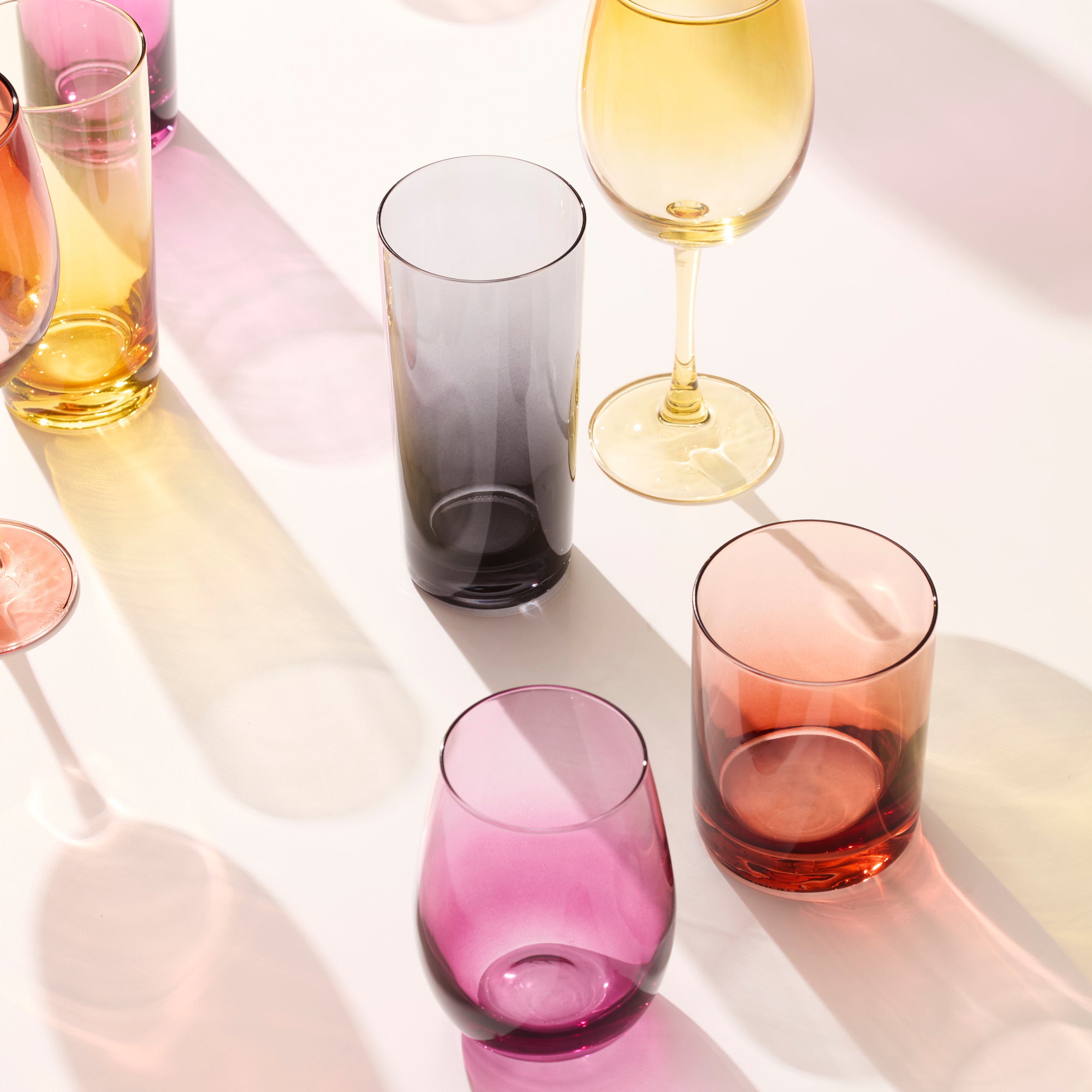 Ombre Jewel-Tone Highball Glasses Set of 4 - Image 6