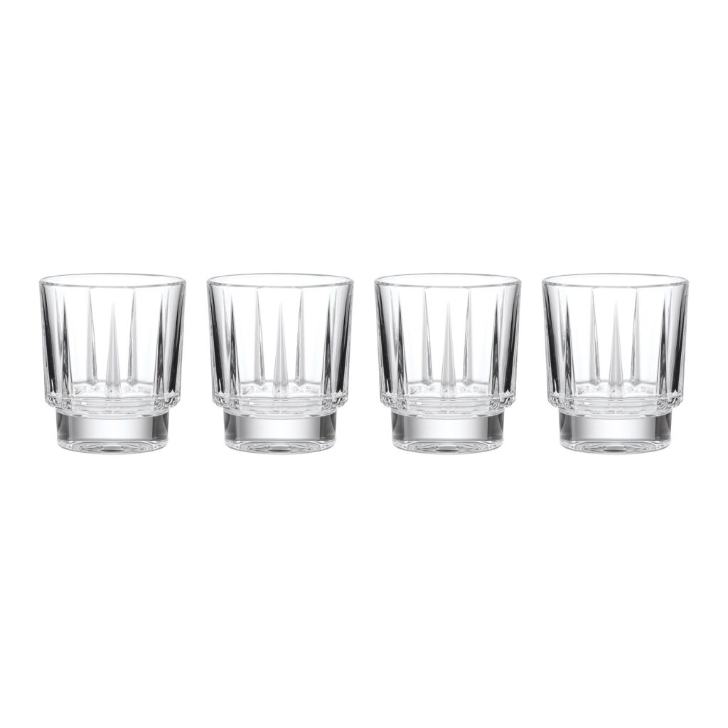 Faceted Crystal Lowball Glasses Set of 4