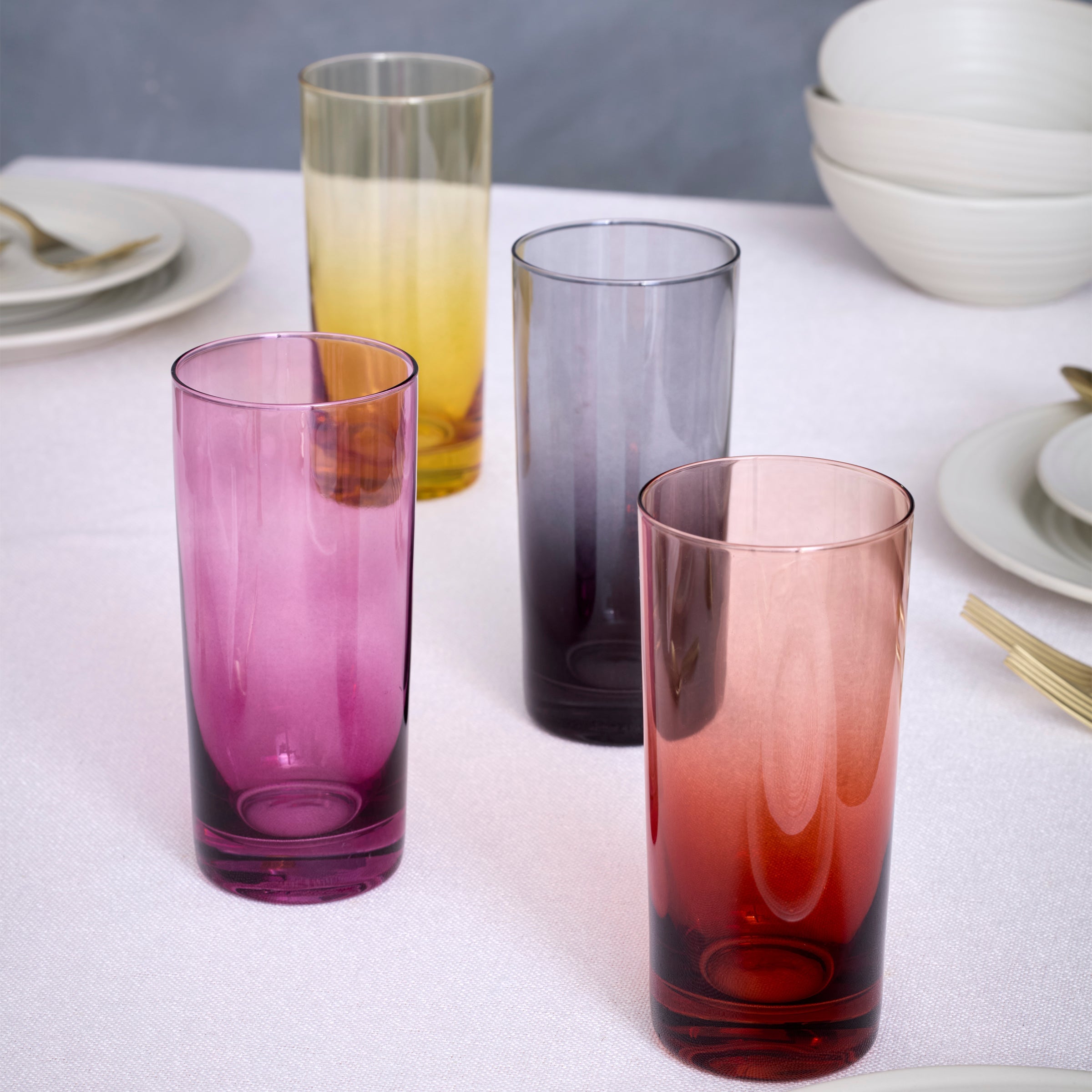 Ombre Jewel-Tone Highball Glasses Set of 4 - Image 3