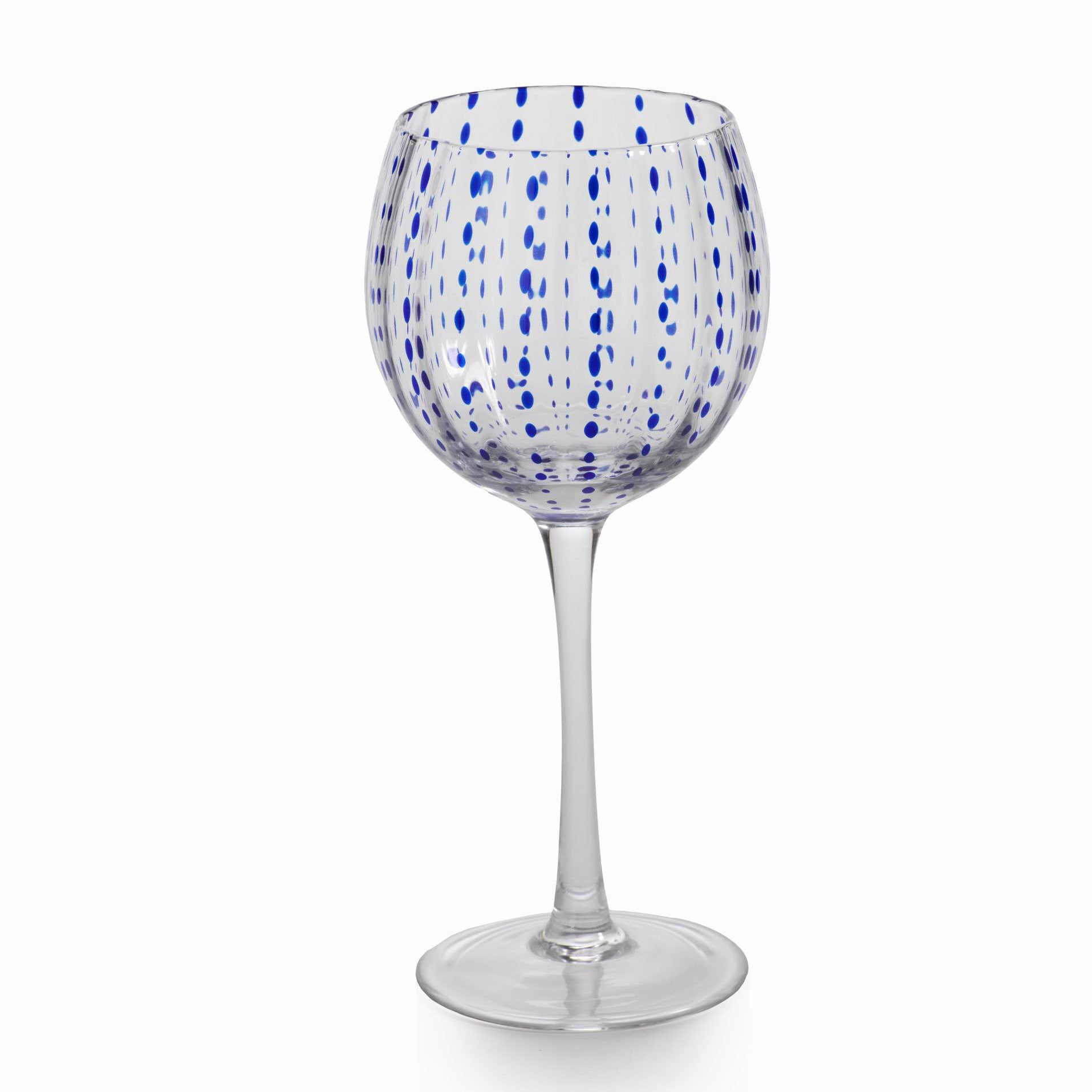 Blue Dot Stemless Drinking Glass Set of 6 - Image 5