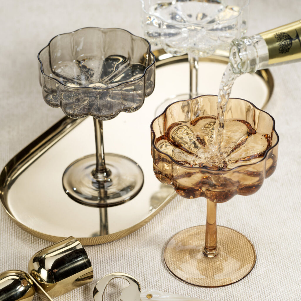 Amber Coupe Glass Set of 4