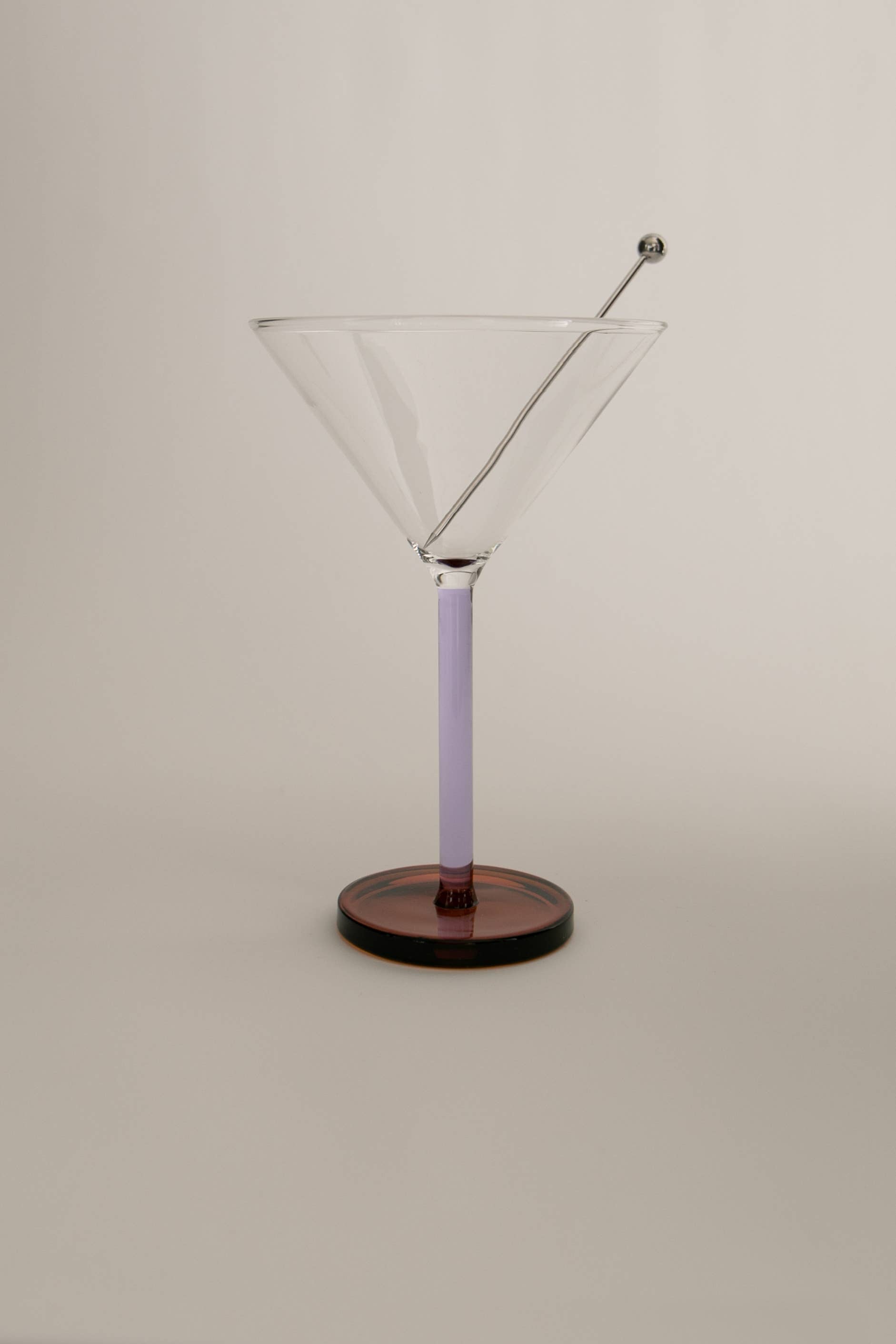 Two-Tone Cocktail Glass Pair Lilac and Amber - Image 3