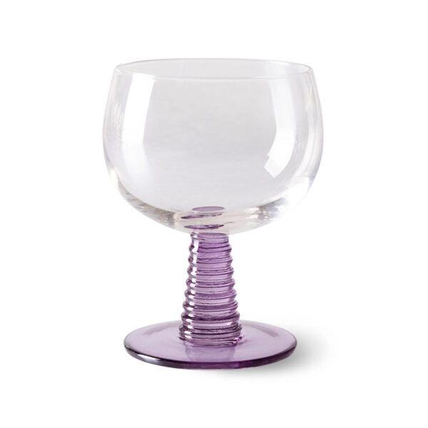 Purple Low Stem Wine Glass